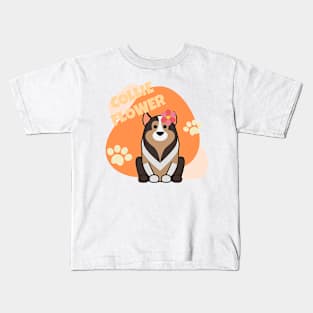 Collie Flower Rough Collie Dog Kids T-Shirt